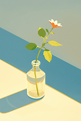 JPG 일러스트 창문 유리병 그림자 사람없음 인테리어 햇빛 꽃병 오브젝트 감성 국내일러스트 AI일러스트 AI콘텐츠 디자인 꽃 컨셉 병_용기 태양 파일형식