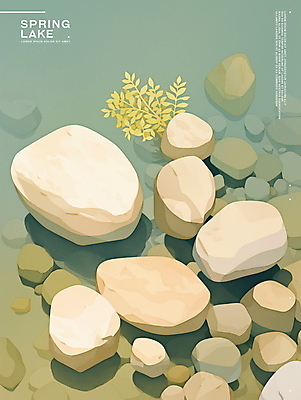 PSD 호수 일러스트 자연 그림자 사람없음 평화 조약돌 물가 풀 국내일러스트 식물 컨셉 풍경 돌_바위 생태계 파일형식