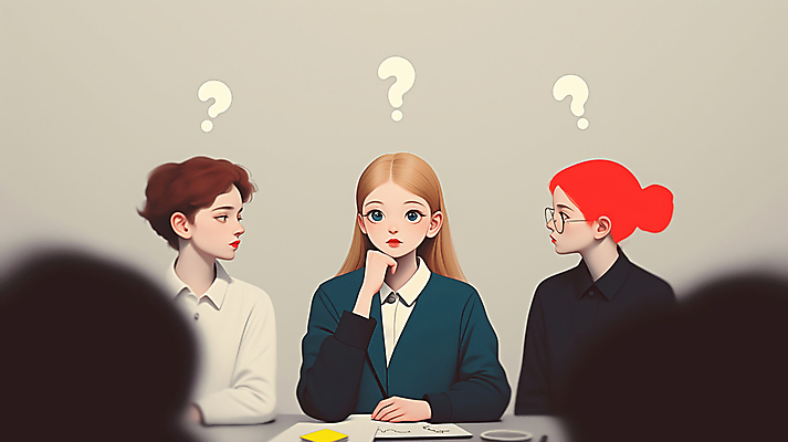 JPG 학생 여자 남자 실루엣 교복 종이 생각 일러스트 청소년 회의 대화 앉기 여러명 상반신 턱괴기 물음표 메모지 군중 의문 십대만 안경낌 국내일러스트 AI일러스트 AI콘텐츠 기호 옷 안경 다수 컨셉 비즈니스 모션 촬영기법 말하기 사람 사무용품 파일형식