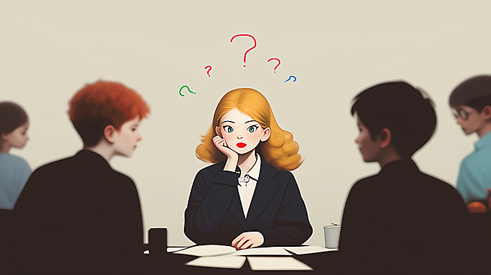 JPG 학생 여자 남자 실루엣 교복 종이 생각 일러스트 청소년 회의 대화 앉기 여러명 상반신 턱괴기 물음표 군중 의문 십대만 국내일러스트 AI일러스트 AI콘텐츠 기호 옷 다수 컨셉 비즈니스 모션 촬영기법 말하기 사람 파일형식