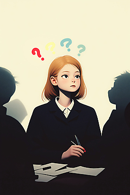 JPG 학생 여자 남자 실루엣 교복 종이 생각 일러스트 청소년 회의 대화 앉기 상반신 세명 펜 물음표 군중 의문 십대만 국내일러스트 AI일러스트 AI콘텐츠 기호 옷 컨셉 비즈니스 모션 촬영기법 말하기 사람 필기구 파일형식