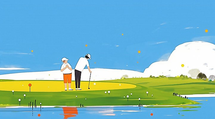 JPG 전신 구름 남자 스포츠 일러스트 하늘 들기 풍경 잔디 성인 두명 물 골프채 캡모자 성인남자만 파크골프 국내일러스트 AI일러스트 AI콘텐츠 자연요소 식물 모자_잡화 골프 모션 골프용품 사람 남자만 성인만 파일형식