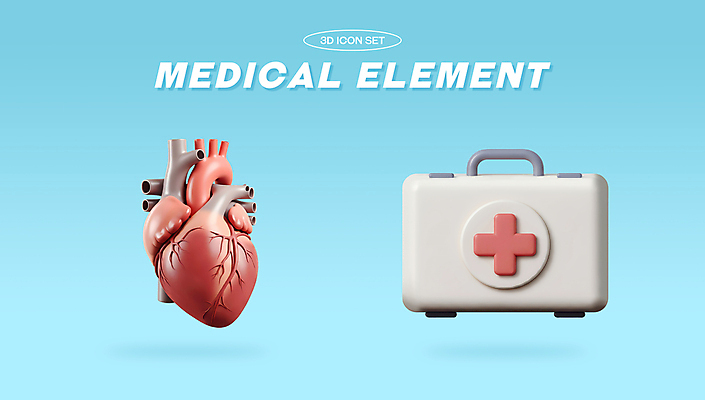 PSD 아이콘 하늘색 건강 사람없음 치료 3D아이콘 심장 구급상자 편집3D 의학 파란색 3D 의료용품 장기_의학 파일형식