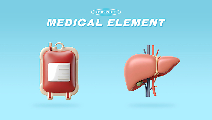 PSD 아이콘 하늘색 건강 사람없음 치료 3D아이콘 간 혈관 혈액주머니 편집3D 의학 파란색 3D 장기_의학 혈액 파일형식