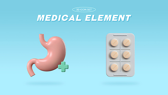 PSD 아이콘 하늘색 건강 사람없음 치료 3D아이콘 알약 위장 십자마크 편집3D 의학 파란색 약 3D 장기_의학 파일형식