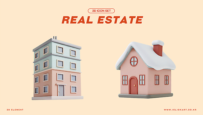 PSD 아이콘 부동산 아파트 사람없음 건물 3D아이콘 눈 살구색 엘리먼트 편집3D 자연요소 건축물 컬러 날씨 주택 3D 재산 파일형식