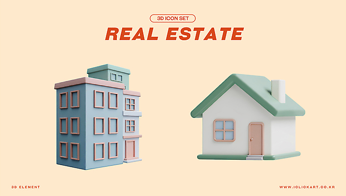 PSD 아이콘 부동산 아파트 사람없음 건물 3D아이콘 살구색 엘리먼트 편집3D 건축물 컬러 주택 3D 재산 파일형식