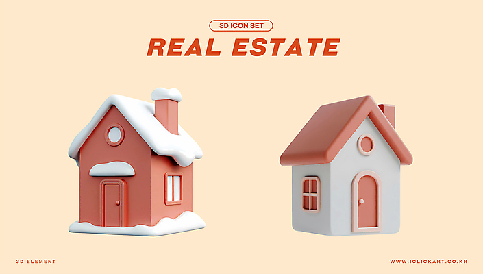 PSD 아이콘 부동산 주택 사람없음 건물 3D아이콘 눈 살구색 엘리먼트 편집3D 자연요소 건축물 컬러 날씨 3D 재산 파일형식