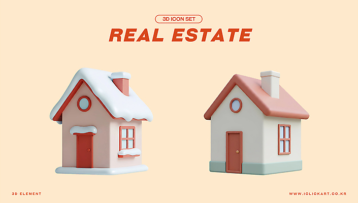 PSD 아이콘 건축 부동산 주택 사람없음 건물 3D아이콘 눈 단독주택 살구색 엘리먼트 편집3D 자연요소 건축물 컬러 날씨 3D 재산 파일형식