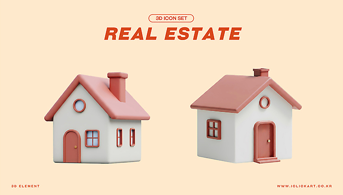 PSD 아이콘 건축 부동산 주택 사람없음 건물 3D아이콘 살구색 엘리먼트 편집3D 건축물 컬러 3D 재산 파일형식