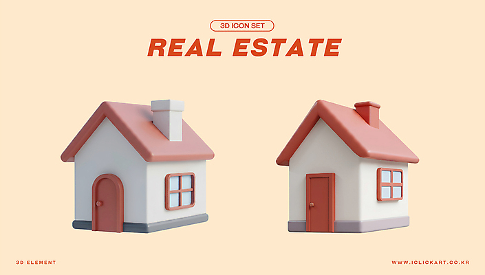 PSD 아이콘 부동산 주택 사람없음 건물 3D아이콘 살구색 엘리먼트 편집3D 건축물 컬러 3D 재산 파일형식
