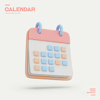 PSD 아이콘 사람없음 3D아이콘 달력 날짜 오브젝트 심플 엘리먼트 3D펜 편집3D 펜 3D 파일형식