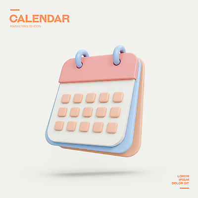 PSD 아이콘 사람없음 3D아이콘 달력 날짜 오브젝트 심플 엘리먼트 3D펜 편집3D 펜 3D 파일형식