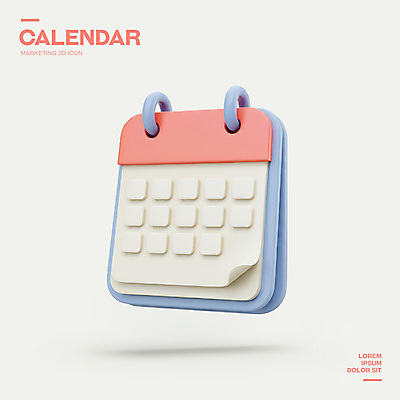 PSD 아이콘 사람없음 3D아이콘 달력 날짜 오브젝트 심플 엘리먼트 3D펜 편집3D 펜 3D 파일형식