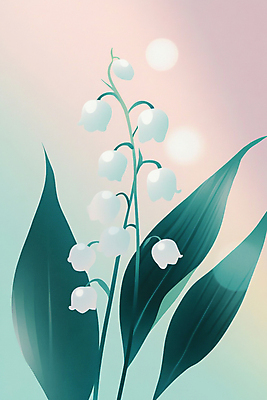 JPG 잎 일러스트 자연 사람없음 초록색 봄 향기 그라데이션 은방울꽃 색감 국내일러스트 AI일러스트 AI콘텐츠 식물 계절 꽃 컬러 생태계 냄새 파일형식