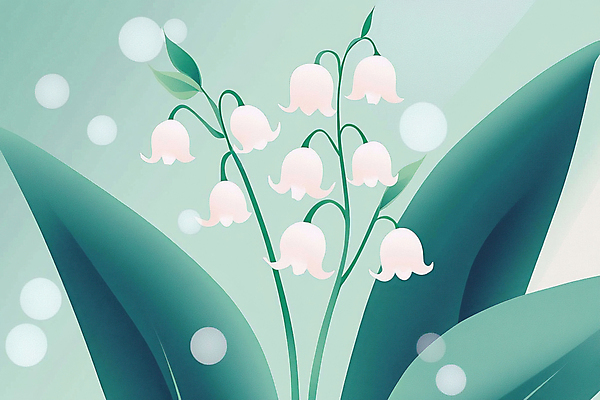 JPG 잎 일러스트 자연 사람없음 초록색 봄 향기 은방울꽃 색감 국내일러스트 AI일러스트 AI콘텐츠 식물 계절 꽃 컬러 생태계 냄새 파일형식