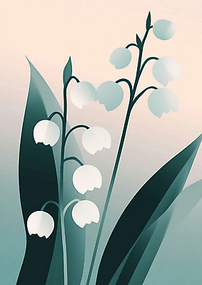 JPG 잎 일러스트 자연 사람없음 초록색 봄 향기 그라데이션 은방울꽃 색감 국내일러스트 AI일러스트 AI콘텐츠 식물 계절 꽃 컬러 생태계 냄새 파일형식