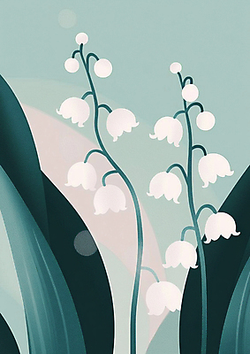 JPG 잎 일러스트 자연 사람없음 초록색 봄 향기 은방울꽃 색감 국내일러스트 AI일러스트 AI콘텐츠 식물 계절 꽃 컬러 생태계 냄새 파일형식