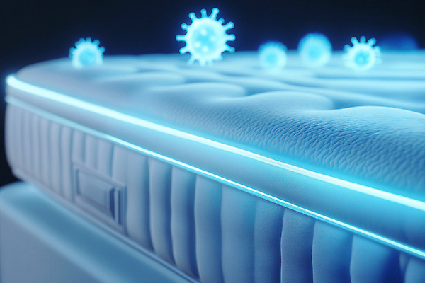 JPG 편집이미지 하늘색 사람없음 빛 바이러스 청소 매트리스 항균 편집실사 AI컴퓨터그래픽 AI콘텐츠 파란색 CG 파일형식