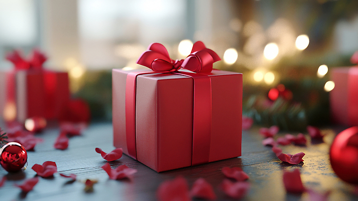 JPG 편집이미지 기념일 꽃잎 발렌타인데이 사랑 사람없음 빨간색 선물상자 파티 오브젝트 보케 오너먼트 편집실사 AI컴퓨터그래픽 AI콘텐츠 꽃 감정 컬러 크리스마스장식 데이이벤트 선물 이벤트 상자 CG 파일형식