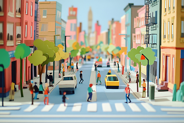 JPG 나무 편집이미지 여자 남자 종이 도로 자동차 거리 그림자 사람 빌딩 여러명 성인 건물 컬러풀 걷기 도시 횡단보도 페이퍼아트 군중 신호등 성인만 편집실사 AI컴퓨터그래픽 AI콘텐츠 식물 건축물 길 육상교통 컬러 다수 교통시설 모션 보행로 CG 파일형식