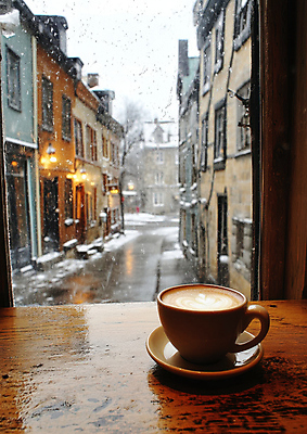 JPG 편집이미지 여유 커피 겨울 가로등 유럽풍경 식탁 거리 사람없음 건물 도시 커피잔 창가 감성 라떼아트 눈내림 편집실사 AI포토 AI콘텐츠 건축물 계절 공공시설 감정 유럽 음료 컨셉 창문 탁자 잔 눈_날씨 풍경 CG 그림 라떼 파일형식