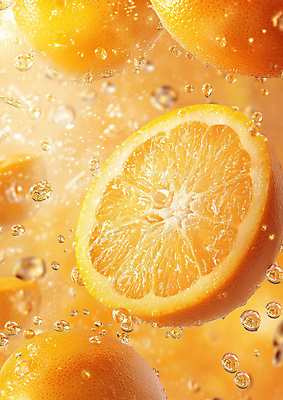 JPG 편집이미지 오렌지 단면 사람없음 물 주황색 신선 슬라이스 스플래쉬 편집실사 AI컴퓨터그래픽 AI콘텐츠 자연요소 컬러 과일 CG 파일형식