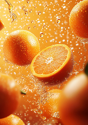 JPG 편집이미지 오렌지 단면 사람없음 물 주황색 신선 슬라이스 스플래쉬 편집실사 AI컴퓨터그래픽 AI콘텐츠 자연요소 컬러 과일 CG 파일형식