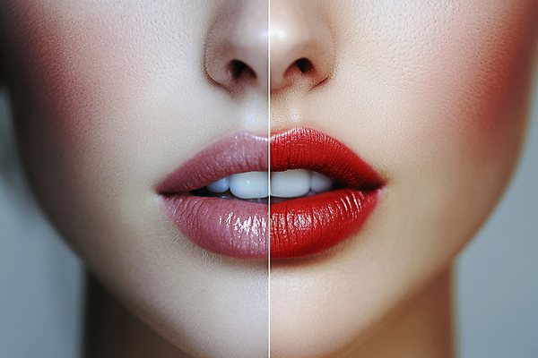 JPG 편집이미지 여자 컬러 한명 성인 뷰티 립스틱 비교 입술 의료성형뷰티 성인여자한명만 편집실사 AI인물포토 AI콘텐츠 1 컨셉 사람 신체부위 화장품 CG 여자한명만 성인여자만 파일형식 AI포토