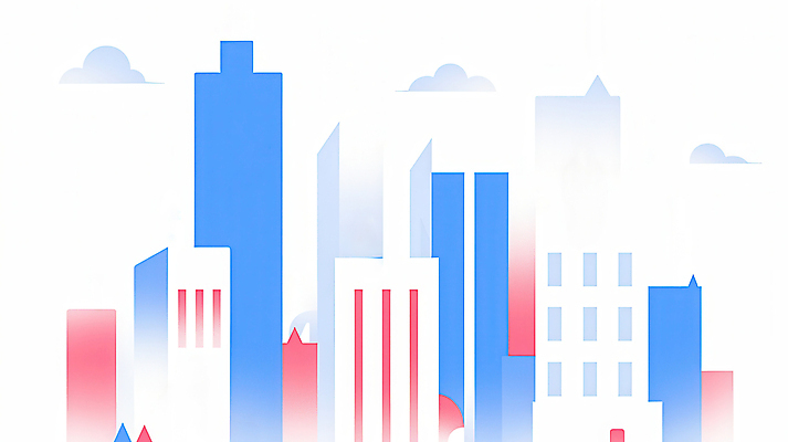 JPG 구름 일러스트 사람없음 건물 파란색 도시 모던 심플 빌딩숲 국내일러스트 AI일러스트 AI콘텐츠 자연요소 건축물 컬러 빌딩 파일형식