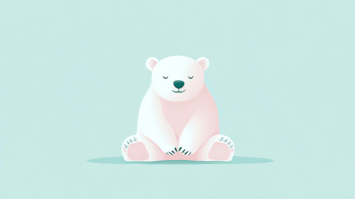 PSD 하늘색 일러스트 그림자 사람없음 귀여움 눈감음 고독 그림 북극곰 심플 미니멀 국내일러스트 감정 컨셉 곰 모션 파란색 파일형식
