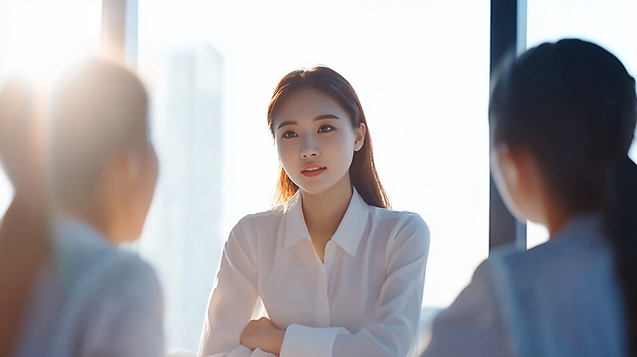 JPG 편집이미지 여자 와이셔츠 창문 회의 커뮤니케이션 대화 성인 세명 햇빛 팔짱 집중 프레젠테이션 의료성형뷰티 성인여자만 편집실사 AI인물포토 AI콘텐츠 컨셉 셔츠 비즈니스 모션 말하기 사람 태양 CG 여자만 성인만 파일형식 AI포토