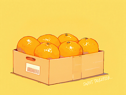 PSD 일러스트 귤 사람없음 상자 주황색 신선 달콤 배송 택배 담기 국내일러스트 컬러 과일 모션 운송업 맛 파일형식