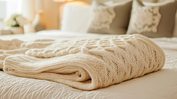 JPG 편집이미지 쿠션 재질 따뜻함 사람없음 이불 침대 니트 질감 베이지색 편집실사 AI포토 AI콘텐츠 컬러 가구 상의 침구 CG 파일형식