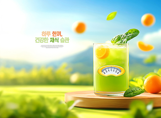 PSD 나무 편집이미지 잎 채소 오렌지 식탁 단면 산 건강 사람없음 연두색 야채주스 몸무게 채식 체중계 노력 습관 이미지편집 식물 과일 탁자 초록색 주스 파일형식