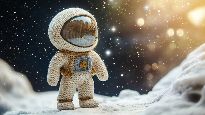 JPG 편집이미지 여행 밤하늘 한명 사람 빛 반짝임 귀여움 우주비행사 니트 우주복 화성 편집실사 AI컴퓨터그래픽 AI콘텐츠 1 옷 컨셉 상의 모션 하늘 우주 행성 야간 CG 파일형식