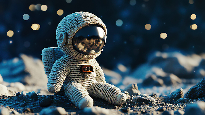 JPG 편집이미지 여행 밤하늘 한명 사람 귀여움 우주비행사 니트 우주복 화성 편집실사 AI컴퓨터그래픽 AI콘텐츠 1 옷 컨셉 상의 하늘 우주 행성 야간 CG 파일형식