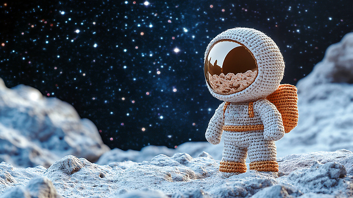 JPG 편집이미지 여행 밤하늘 한명 사람 귀여움 우주비행사 니트 우주복 화성 편집실사 AI컴퓨터그래픽 AI콘텐츠 1 옷 컨셉 상의 하늘 우주 행성 야간 CG 파일형식