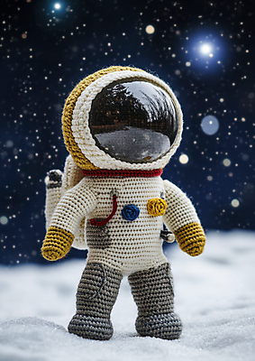 JPG 편집이미지 여행 밤하늘 한명 사람 귀여움 우주비행사 니트 우주복 화성 편집실사 AI컴퓨터그래픽 AI콘텐츠 1 옷 컨셉 상의 하늘 우주 행성 야간 CG 파일형식