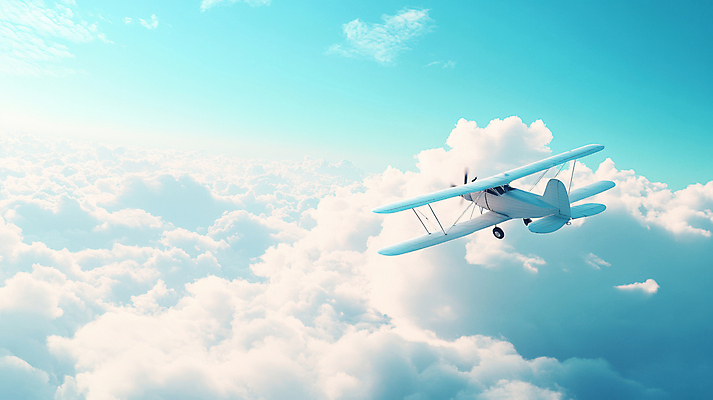 JPG 구름 편집이미지 행복 여행 하늘색 하늘 비행기 사람없음 경비행기 편집실사 자연요소 감정 항공교통 대중교통 파란색 CG 파일형식