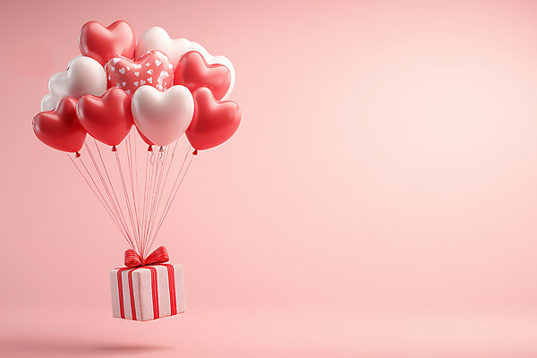 JPG 편집이미지 리본 분홍색 매달리기 이벤트 사람없음 선물상자 비행 광택 하트풍선 편집실사 AI포토 AI콘텐츠 컬러 모션 선물 상자 하트 CG 풍선 파일형식