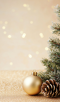 JPG 편집이미지 백그라운드 크리스마스 겨울 사람없음 장식 반짝임 금색 보케 솔방울 솔잎 오너먼트 카피스페이스 편집실사 AI포토 AI콘텐츠 계절 기념일 컬러 잎 크리스마스장식 모션 공백 CG 파일형식