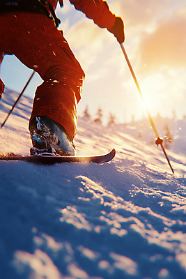 JPG 편집이미지 설경 스키 스키장 한명 사람 성인 햇빛 설원 하반신 스키복 폴 성인한명만 편집실사 AI포토 AI콘텐츠 1 옷 겨울 겨울스포츠 눈_날씨 풍경 태양 CG 스키용품 성인만 파일형식