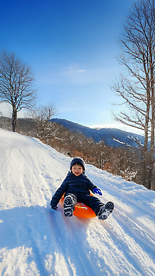 JPG 전신 나무 편집이미지 남자 어린이 겨울 자연 산 그림자 한명 소년 눈 승차 숲 언덕 즐거움 썰매 썰매놀이 의료성형뷰티 소년한명만 편집실사 AI인물포토 AI콘텐츠 자연요소 식물 1 계절 감정 모션 놀이 날씨 사람 CG 생태계 남자한명만 소년만 파일형식 AI포토