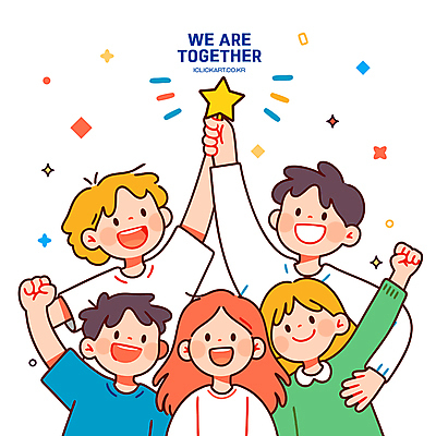 여자 남자 행복 별 일러스트 협력 함께함 미소 들기 여러명 청년 성인 친구 손들기 파이팅 희망 우정 모임 에너지 사회 그룹 동료 긍정 열정 화합 공동체 연대 성인만 국내일러스트 AI파일 자연요소 감정 다수 컨셉 관계 모션 표정 사람 파일형식 벡터