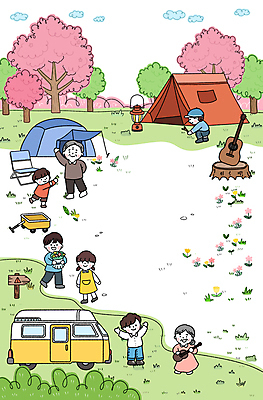 전신 PSD 나무 구름 여자 노년 남자 어린이 분홍색 꽃다발 연주 일러스트 텐트 서기 들기 소년 여러명 성인 초록색 손들기 기타 랜턴 벚나무 뒷짐 통나무 캠핑카 웅크림 주의표지판 캡모자 국내일러스트 자연요소 식물 모자_잡화 꽃 음악 컬러 다수 모션 자동차 현악기 조명 캠핑도구 사람 벚꽃 표지판 파일형식