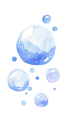 JPG 일러스트 수채화 사람없음 물 파란색 거품 물방울 액체 공기방울 국내일러스트 AI일러스트 AI콘텐츠 자연요소 컬러 파일형식