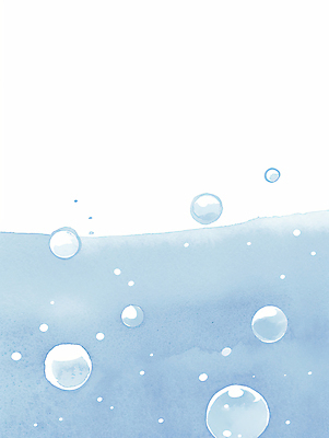 JPG 일러스트 수채화 사람없음 물 파란색 거품 물방울 액체 공기방울 국내일러스트 AI일러스트 AI콘텐츠 자연요소 컬러 파일형식