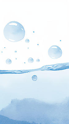 JPG 일러스트 수채화 사람없음 물 파란색 거품 물방울 액체 공기방울 국내일러스트 AI일러스트 AI콘텐츠 자연요소 컬러 파일형식
