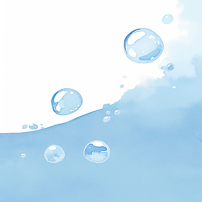JPG 일러스트 수채화 사람없음 물 파란색 거품 물방울 액체 공기방울 번짐 국내일러스트 AI일러스트 AI콘텐츠 자연요소 컬러 파일형식 효과